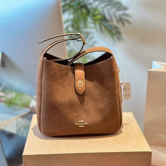 Coach Brown Suede Shoulder Bag - Picture 3 of 13